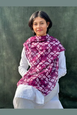 BUTA BUTI Tie & Dye Printed Cotton Scarf