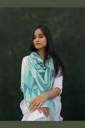 BUTA BUTI Geometric Printed Cotton Scarf