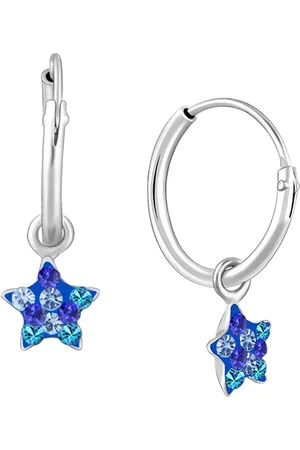 GIVA Rhodium-Plated Contemporary Hoop Earrings