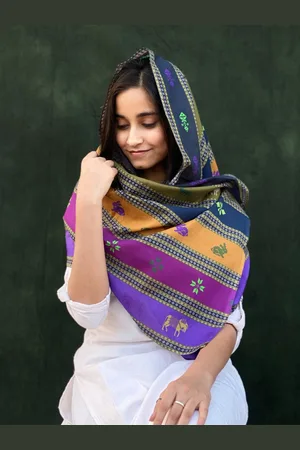BUTA BUTI Ethnic Printed Cotton Scarf