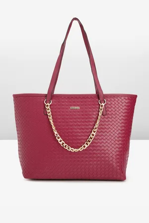 Fastrack Textured Oversized Structured Tote Bag with a Unique Gold Metal Chain Accent