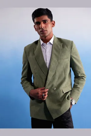 Vastramay Notched Lapel Slim Fit Single Breasted Blazer