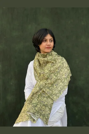 BUTA BUTI Ethnic Motifs Printed Cotton Madhubani Art Scarf