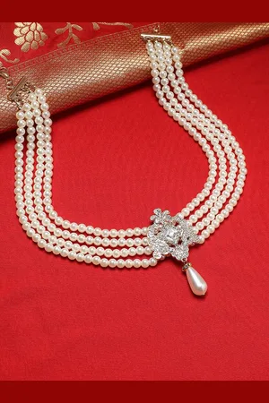 Anouk Gold-Plated Stone Studded Beaded Choker Necklace