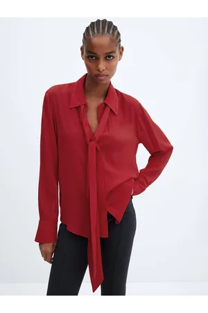 MANGO Detachable Tie-Up Neck Shirt