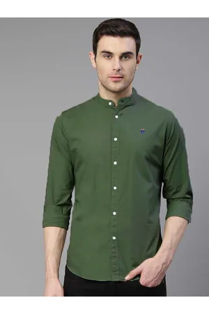 FUBAR Men Green Slim Fit Opaque Casual Shirt