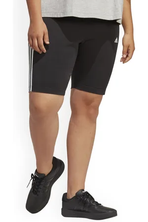 adidas W In3s Bk Sho Women Striped Above Knee Length Gym Tights