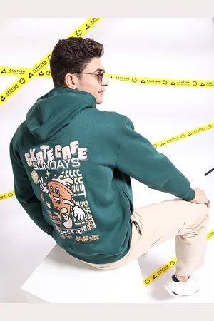 The Indian Garage Co Typography Printed Hooded Pullover Sweatshirt
