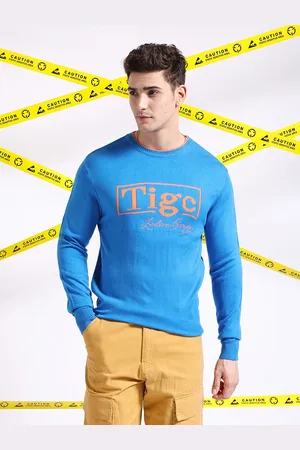 The Indian Garage Co Typography Printed Pullover Acrylic Sweater