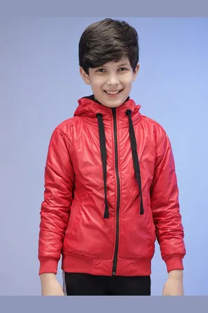 Instafab Boys Hooded Windcheater Bomber Jacket