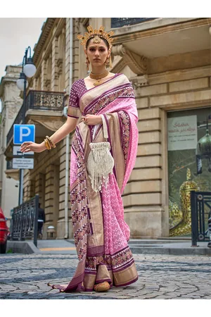 Mitera Ethnic Motifs Woven Design Zari Patola Saree