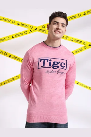 The Indian Garage Co Typography Printed Pullover Acrylic Sweater