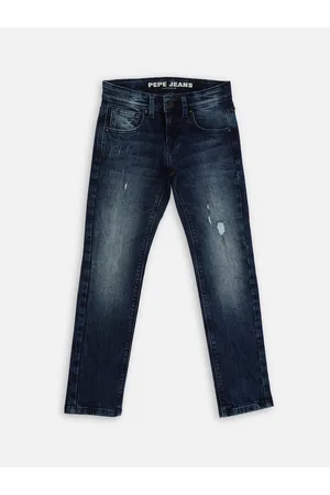 Pepe Jeans Boys Slim Fit Low Distress Heavy Fade Stretchable Jeans