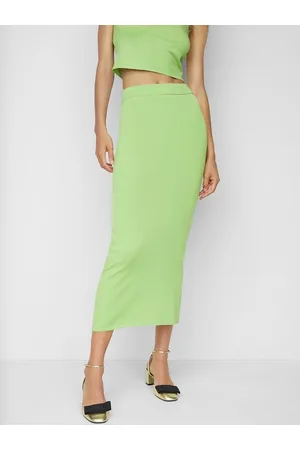 MANGO Knitted Straight Midi Skirt