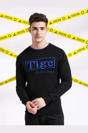The Indian Garage Co Typography Printed Pullover Acrylic Sweater
