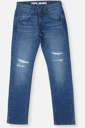 Pepe Jeans Boys Slim Fit Low Distress Light Fade Stretchable Jeans