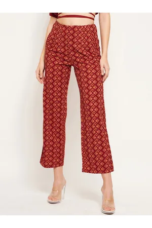 Buy Fablestreet Dusky Brown Parallel Trousers for Women Online @ Tata CLiQ