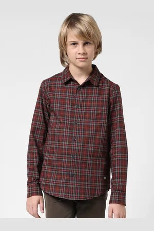 JACK & JONES Boys Tartan Checked Pure Cotton Casual Shirt