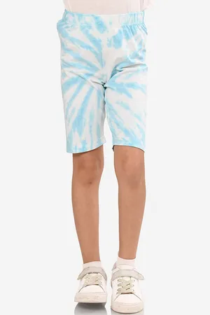 BONKIDS Girls Dyed Skinny Fit Cotton High-Rise Shorts