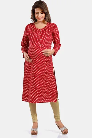 Be You Leheriya Printed Round Neck Kurta
