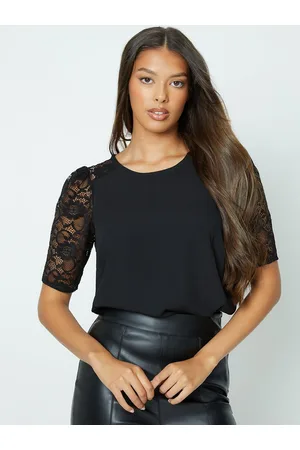 Dorothy Perkins Lace Inserts Puff Sleeve Top