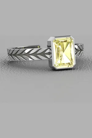 Vitra Men Rhodium-Plated CZ-Studded Finger Ring