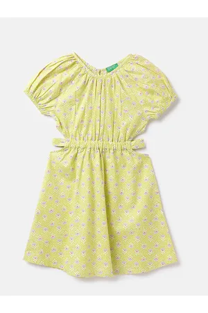 Benetton Girls Cut-Out V-Line Fit & Flare Dress
