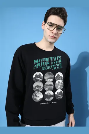 Difference of Opinion Men Printed Oversized Fleece Sweatshirt
