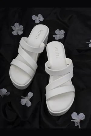 THE WHITE POLE Open Toe Wedge Heels