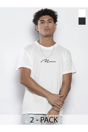 Boohoo Pack of 2 Drop-Shoulder Sleeves Pure Cotton T-shirts