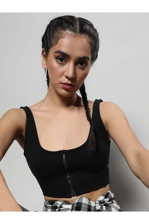 Campus Shoulder Straps Cotton Crop Top