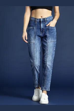 Mast & Harbour Women Boyfriend Fit High-Rise Light Fade Stretchable Jeans