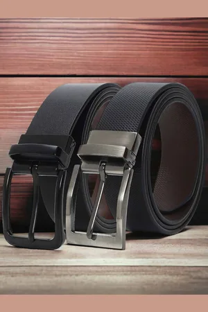 CRUSSET Men Set of 2 Leather Reversible Formal Belts