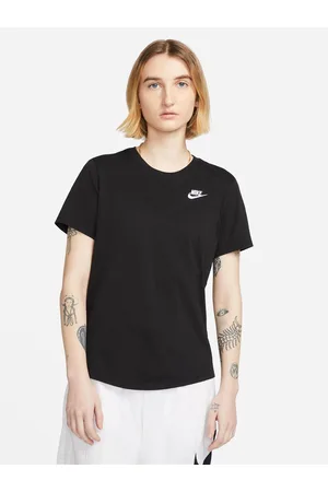 Nike Women Solid Pure Cotton Round Neck T-shirt