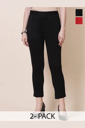 Clora Creation Women Smart Pack Of 2 Woollen Peg Trousers