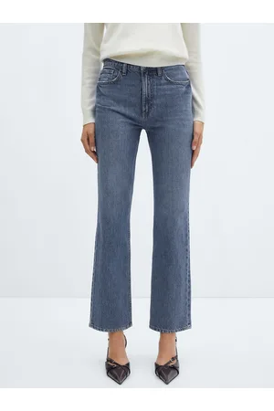 MANGO Women Pure Cotton Straight Fit Jeans