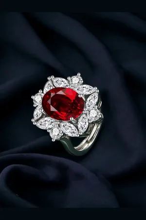 Designs & You Silver-Plated CZ Stone-Studded Adjustable Finger Ring