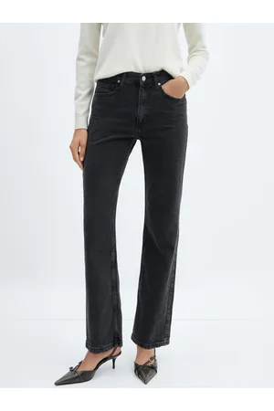 MANGO Women Straight Fit Pure Cotton Jeans