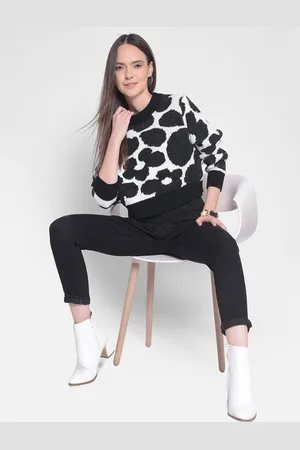 Crimsoune Club Abstract Printed Crop Pullover
