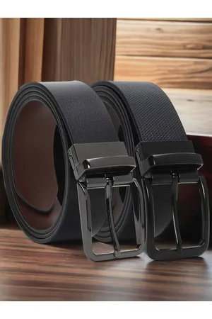 CRUSSET Men Set of 2 Leather Reversible Formal Belts