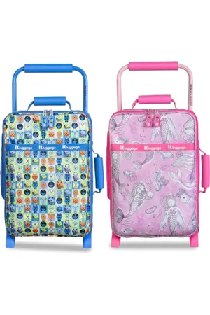 IT Luggage Kids Curiosity Set Of 2 Printed Soft Sided Cabin Trolley Bags 18 Inch