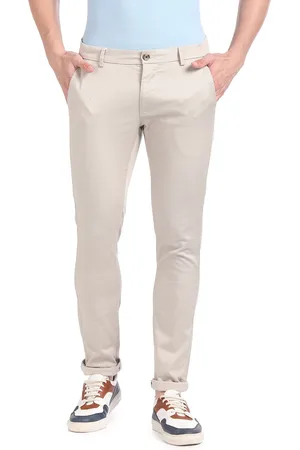 Arrow Men Bronson Slim Fit Printed Low-Rise Trousers