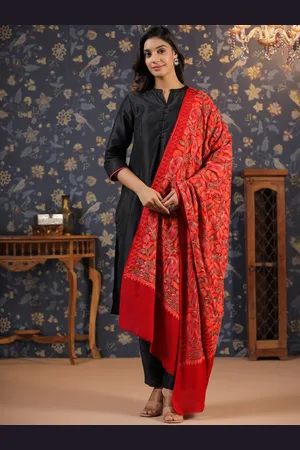 House of Pataudi Floral Embroidered Shawl