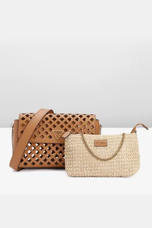 Guess Cut Work Detail Structured Sling Bag with Pouch