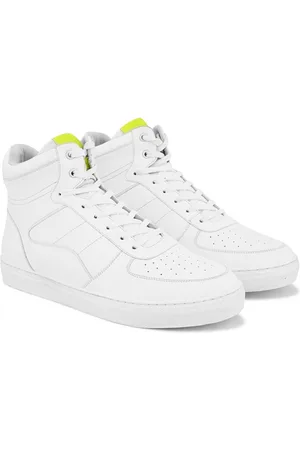 HRX Men White Mid Top Perforations Lightweight Comfort Insole Sneakers