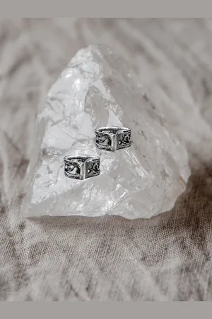 Comet Busters Non Piercieng Oxidised Hoop Earrings
