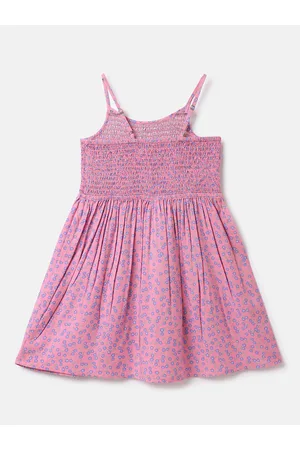 Benetton Girls Floral Printed Smocked Dress