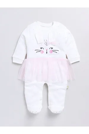 Moms Love Infant Girls Printed Pure Cotton Romper