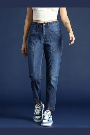 Mast & Harbour Women Boyfriend Fit High-Rise Light Fade Stretchable Jeans