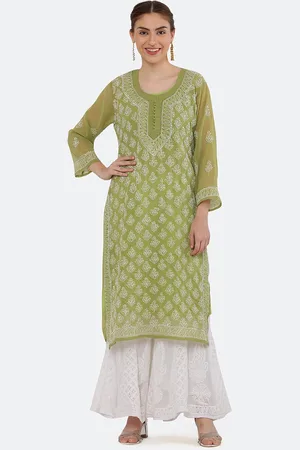 FAWOMENT Women Ethnic Motifs Embroidered Kurta
